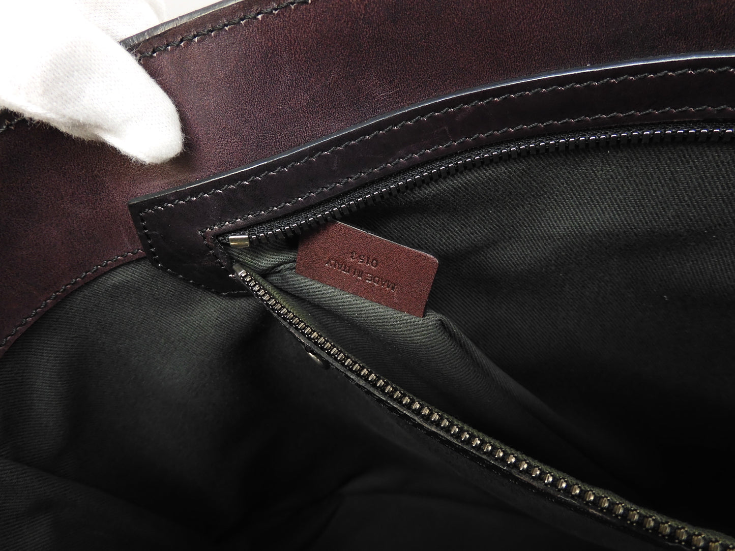 Berluti Toujour Leather Dark Purple Men's Tote Bag Used @0153
