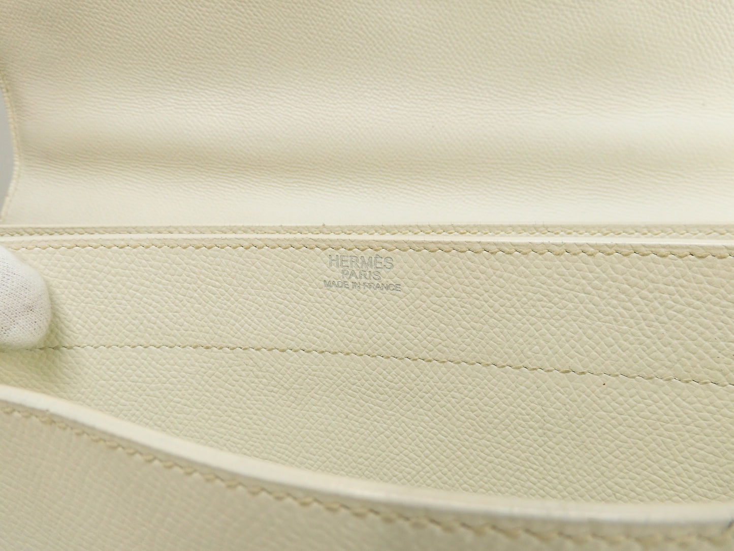 Hermes Kelly Depeche 34 Epson White Silver Hardware Briefcase @□J 2