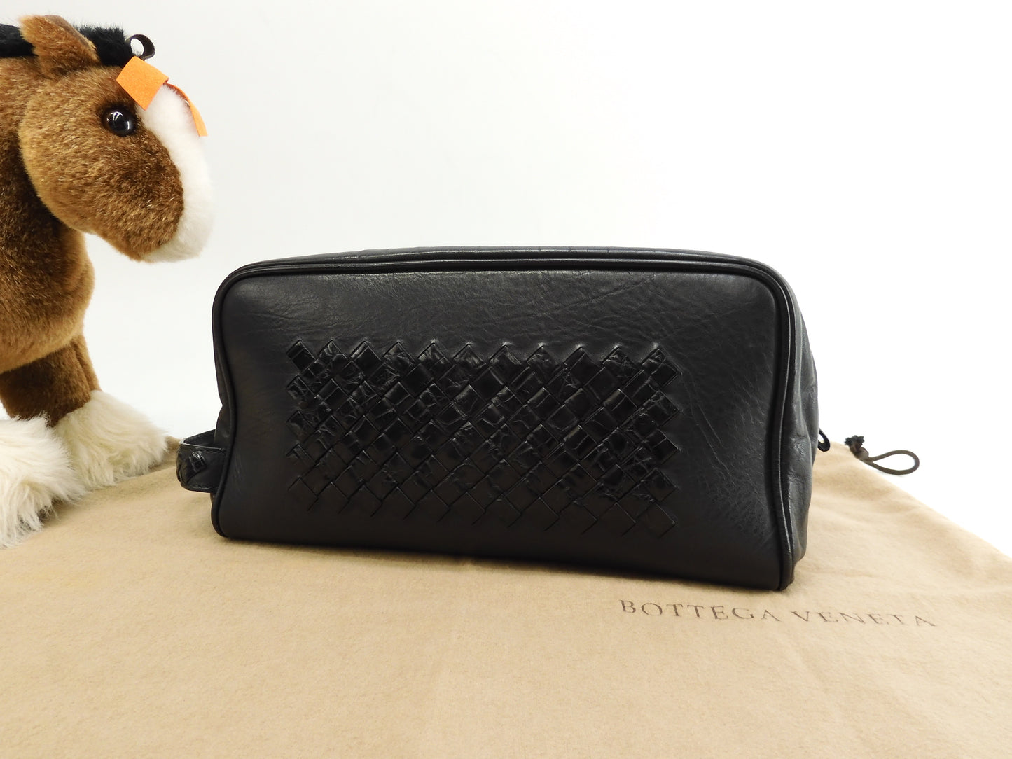 Bottega Veneta Clutch Intrecciato Crocodile Leather Black Second Bag @B02682899D