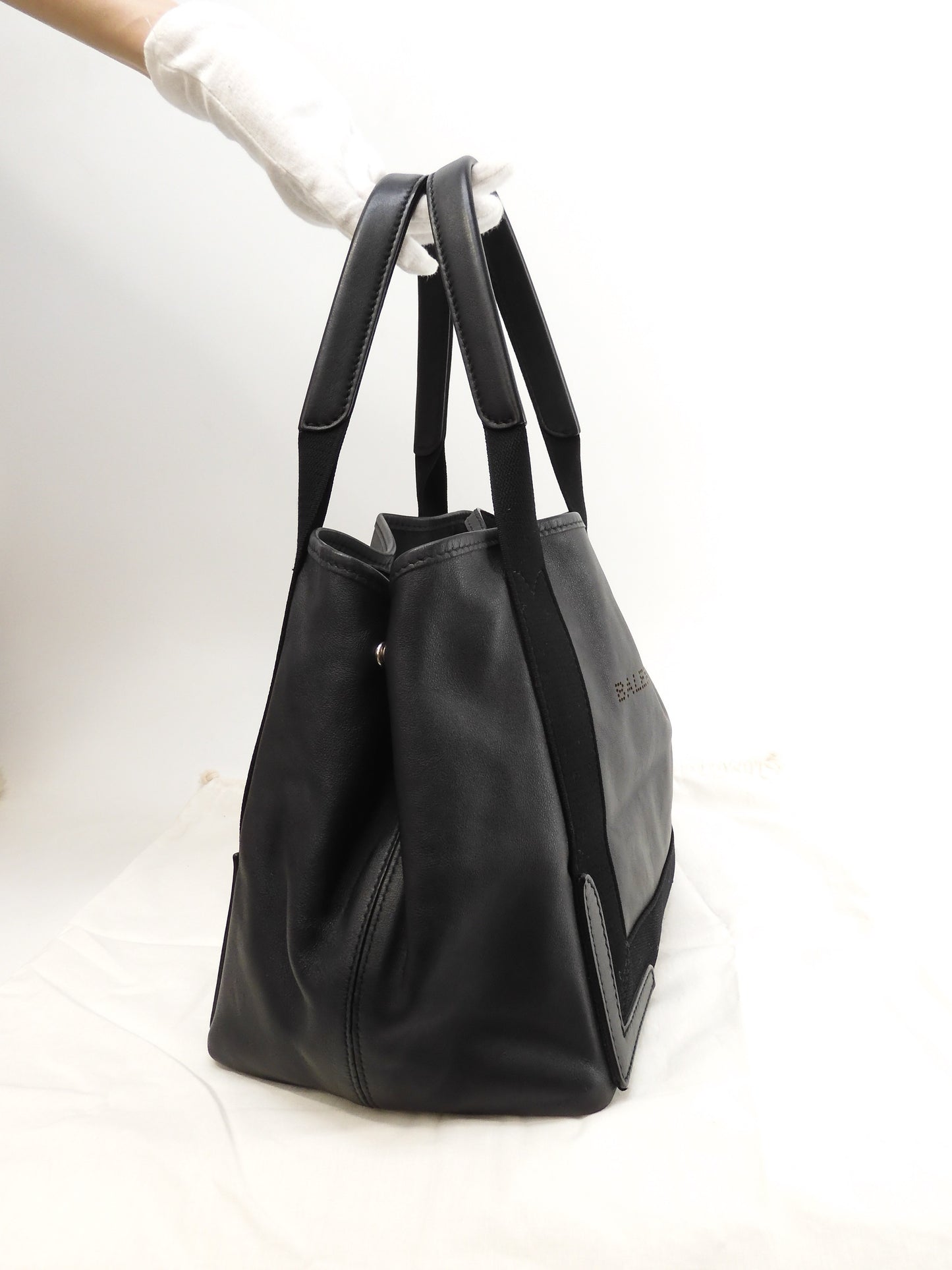 バレンシアガ ネイビーカバS レザー 黒 ハンドバッグ トートバッグ@ 315