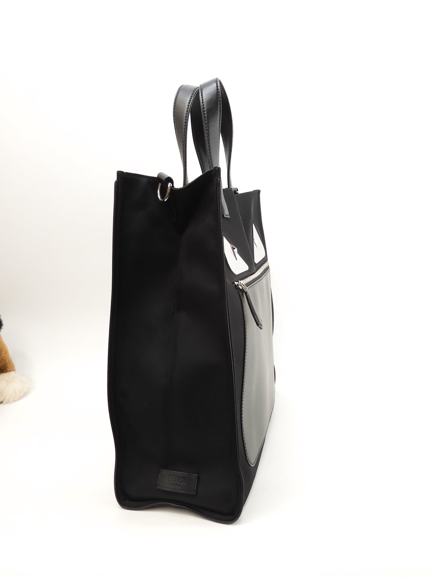 Fendi Tote Bag Bag Bugs Monster Black Men's Handbag Good Condition @ 18