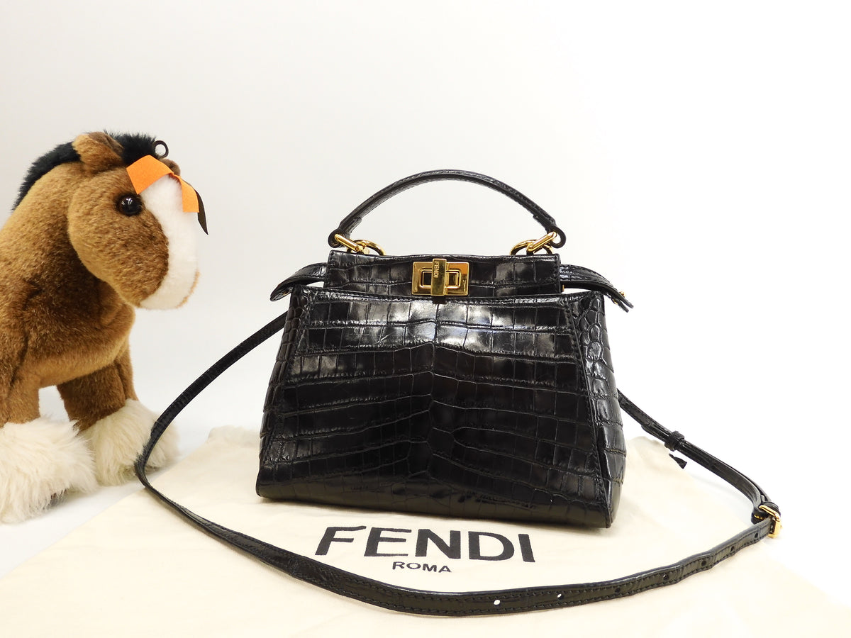 Crocodile handbag Fendi Black in Crocodile - 7534607