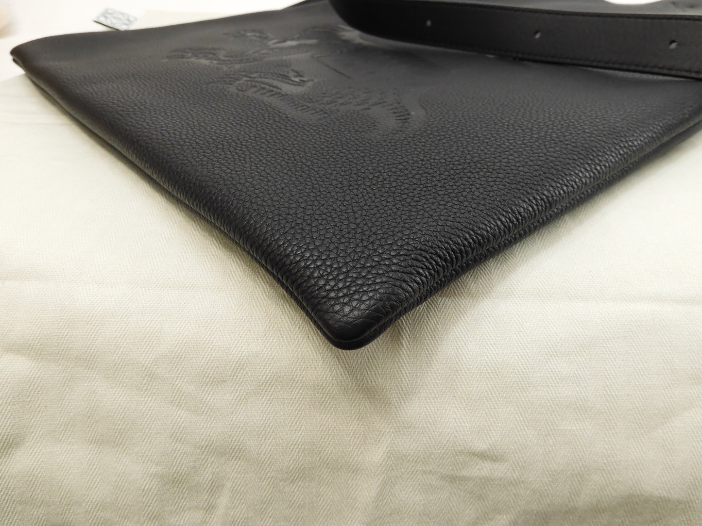 Loewe tote bag dragon leather black men's shoulder bag like new @261941