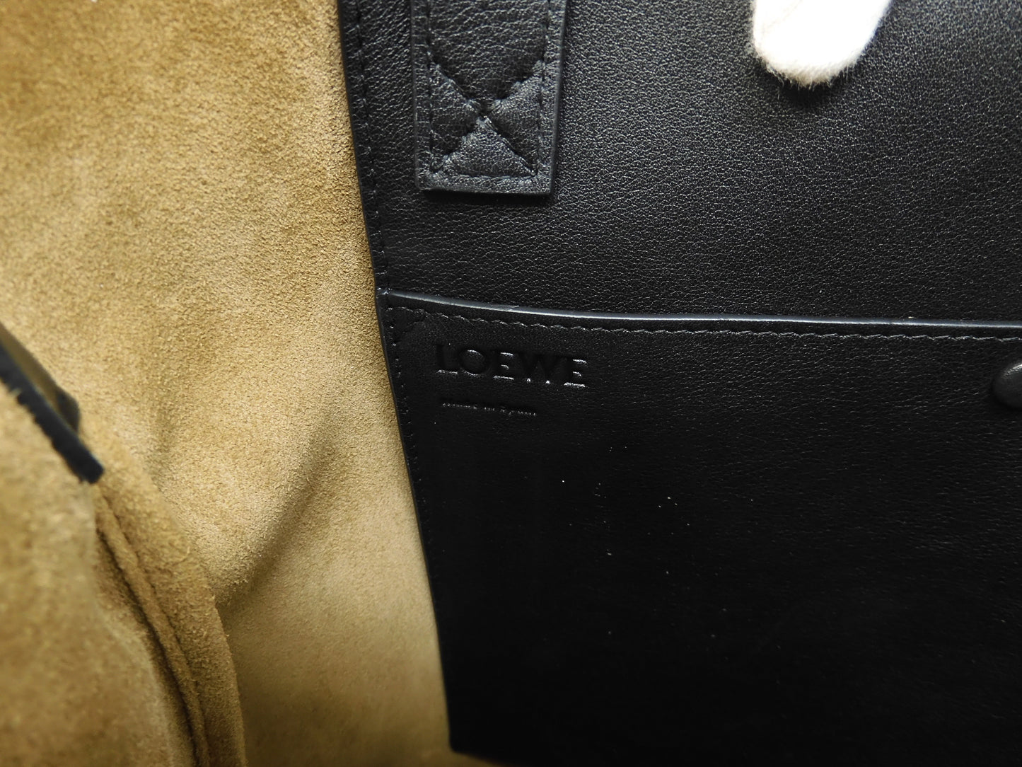 Loewe tote bag dragon leather black men's shoulder bag like new @261941