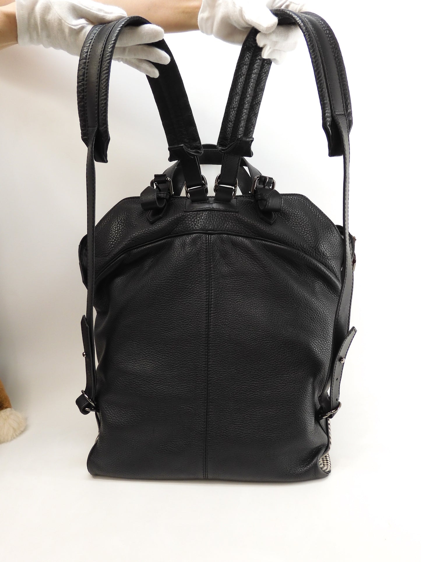 Christian Louboutin Backpack Studs Check Black Backpack Large Tote Bag @ 60