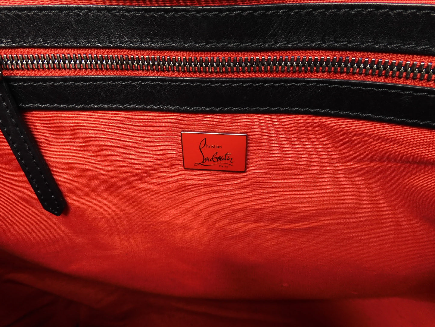 Christian Louboutin Backpack Studs Check Black Backpack Large Tote Bag @ 60