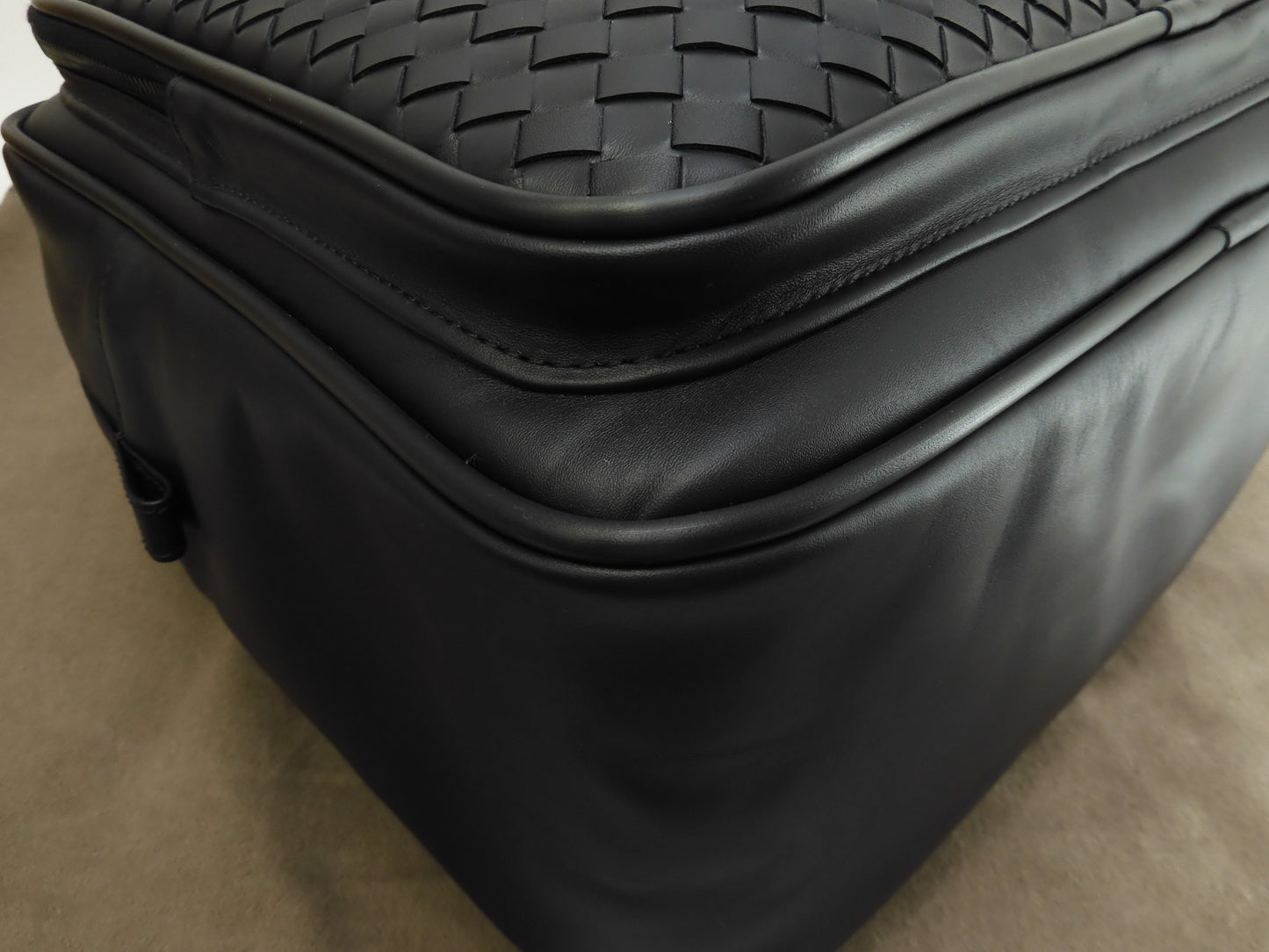 Bottega Veneta Briefcase Intrecciato Leather Black Travel Bag New @B08476164J