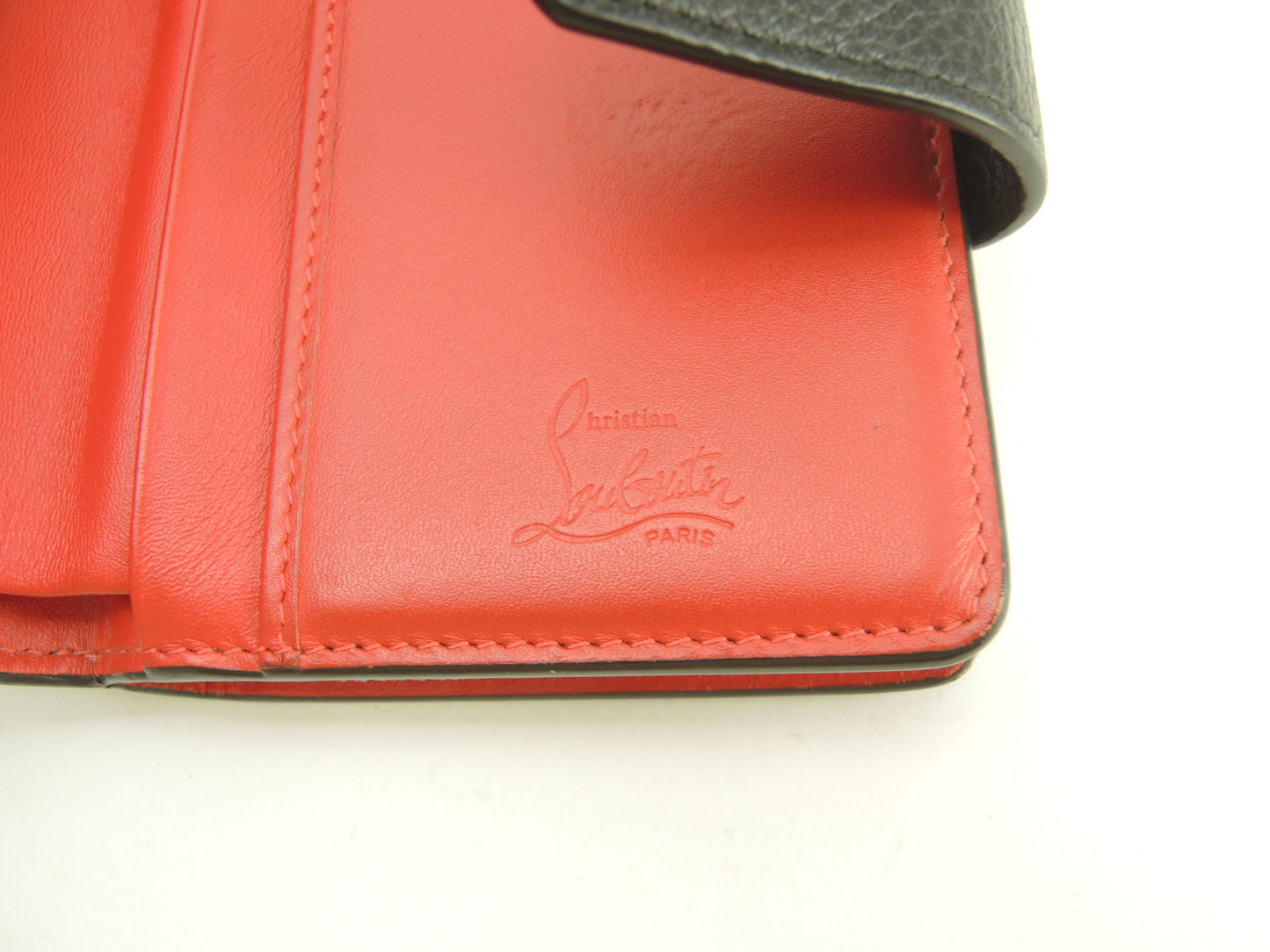 クリスチャンルブタン 2折財布 パロマ レザー黒赤 コンパクトウォレット@ 4