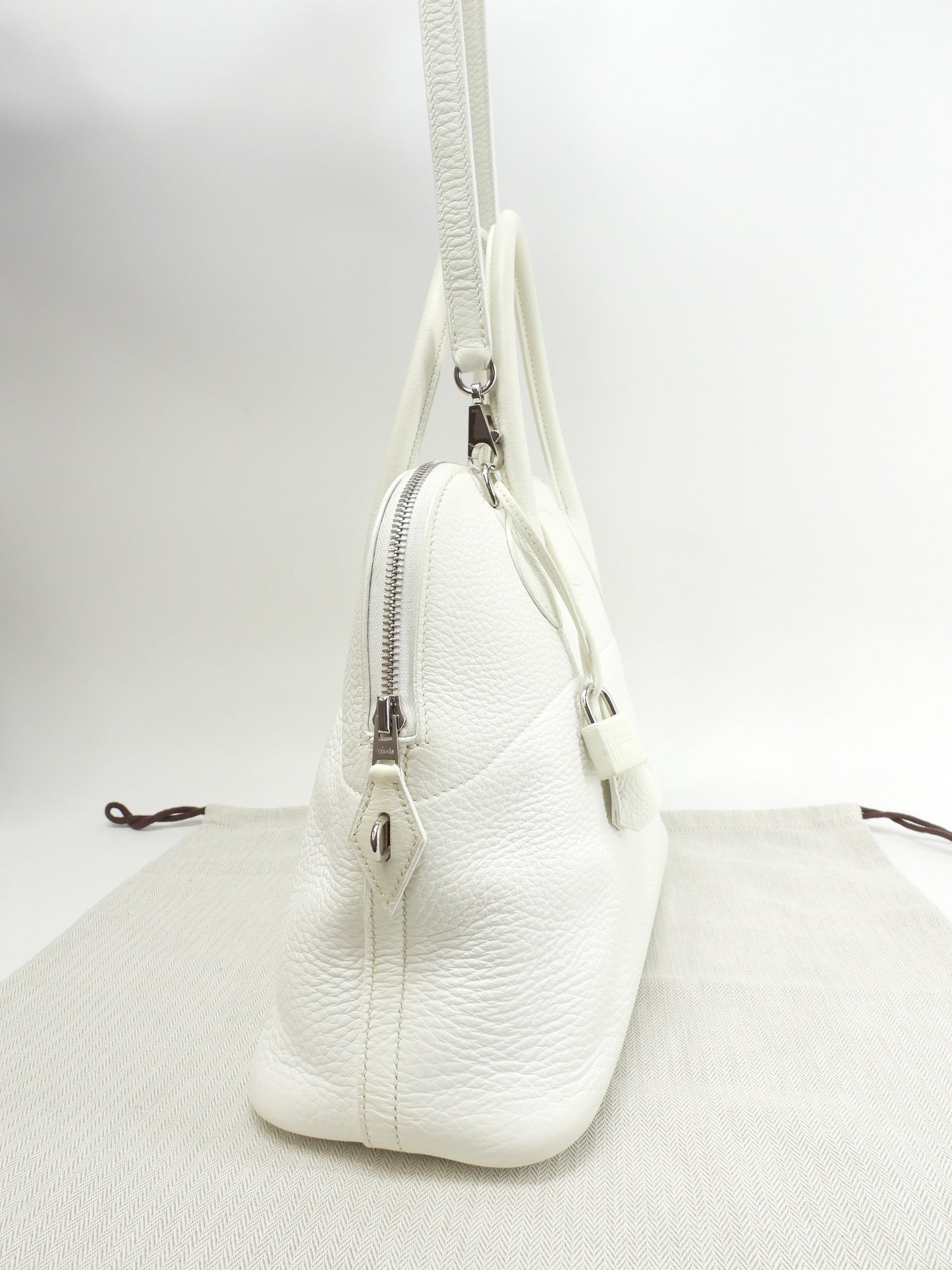 エルメス ボリード31 トリヨンクレマンス白 ショルダーストラップ付ハンドバッグ 美品@□I 2