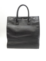 サンローラン トートバッグ リヴゴーシュ レザー黒 縦長メンズハンドバッグ YSL@GNR663970-1021