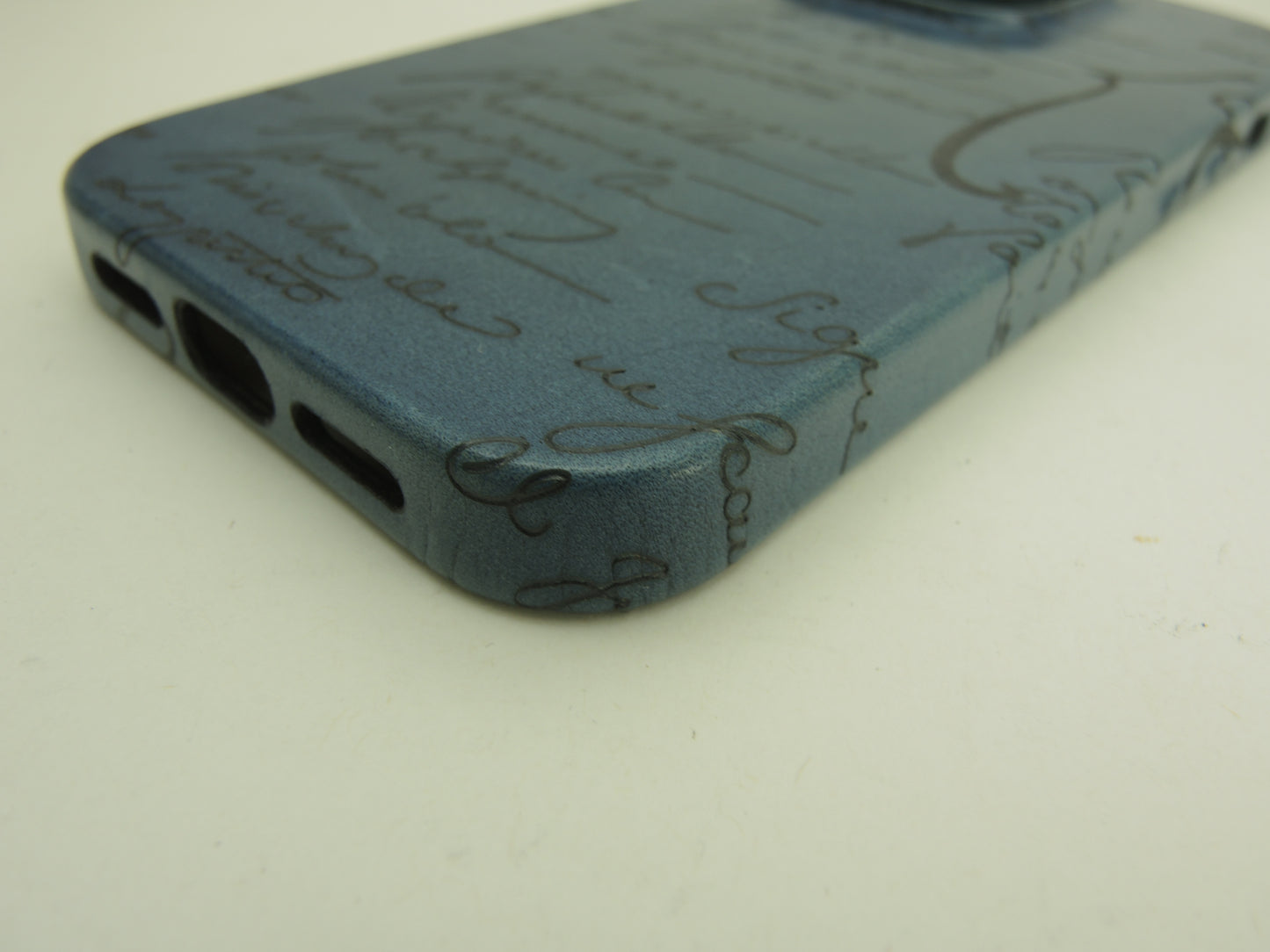 ベルルッティ iphone14Proケース カリグラフィ レザー青 iphone14proカバー@ 15