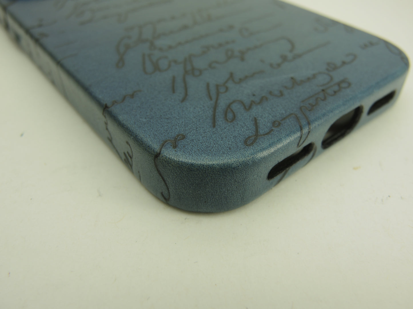 ベルルッティ iphone14Proケース カリグラフィ レザー青 iphone14proカバー@ 15