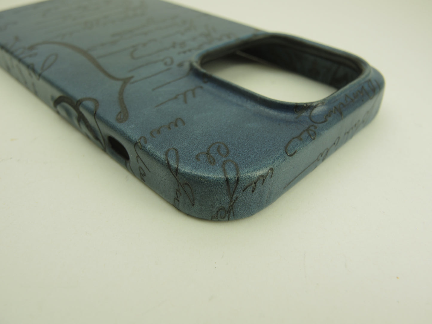 ベルルッティ iphone14Proケース カリグラフィ レザー青 iphone14proカバー@ 15