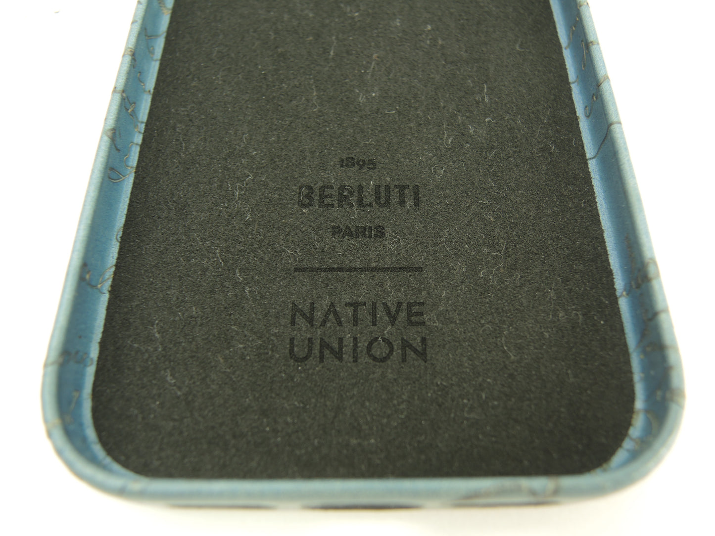 ベルルッティ iphone14Proケース カリグラフィ レザー青 iphone14proカバー@ 15