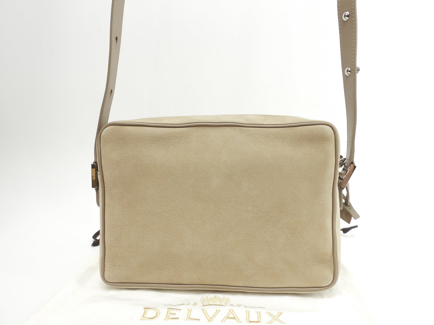 デルヴォー ポシェット スウェード 灰 クロスボディバッグ 美品@ 37