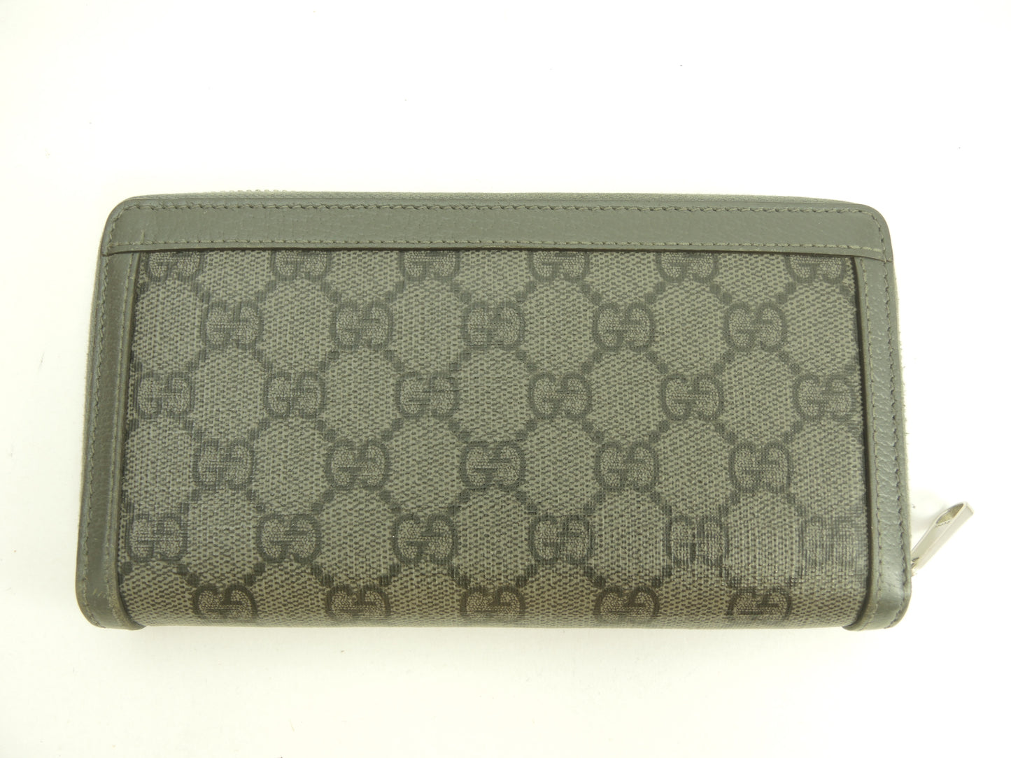 グッチ ジップアラウンドロングウォレット GGオールド PVPレザー灰 長財布@706844-525040