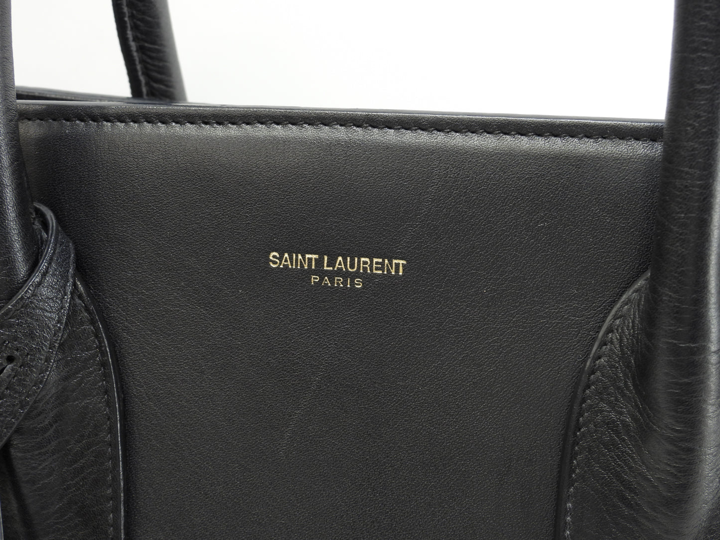 サンローラン サックドジュールM YSL スムースレザー黒 メンズトートバッグ ハンドバッグ 美品@ 94