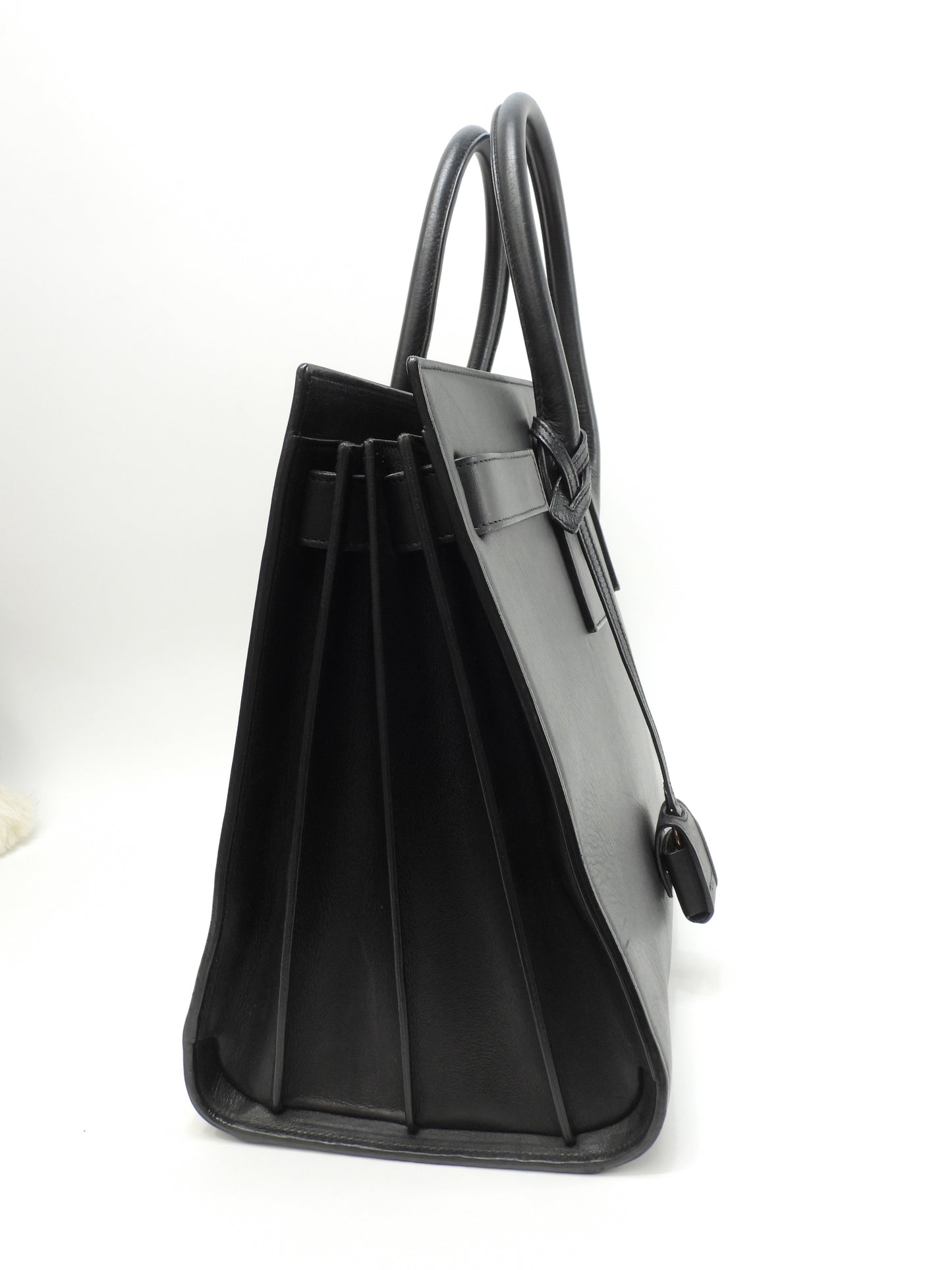 サンローラン サックドジュールM YSL スムースレザー黒 メンズトートバッグ ハンドバッグ 美品@ 94