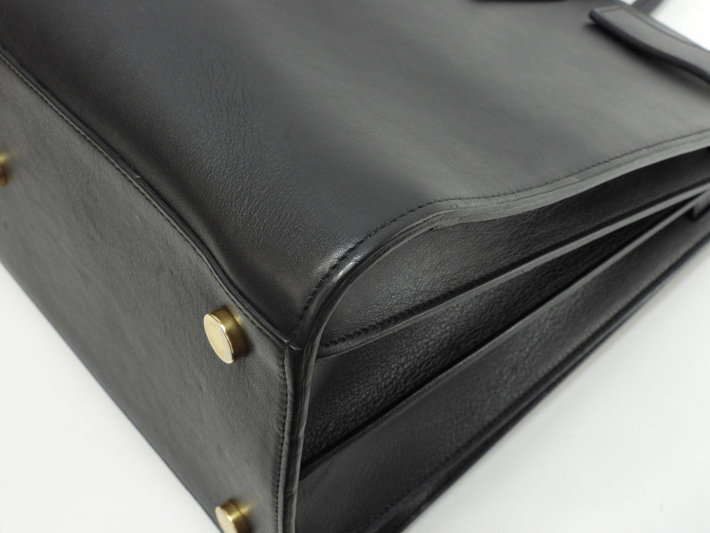 サンローラン サックドジュールM YSL スムースレザー黒 メンズトートバッグ ハンドバッグ 美品@ 94