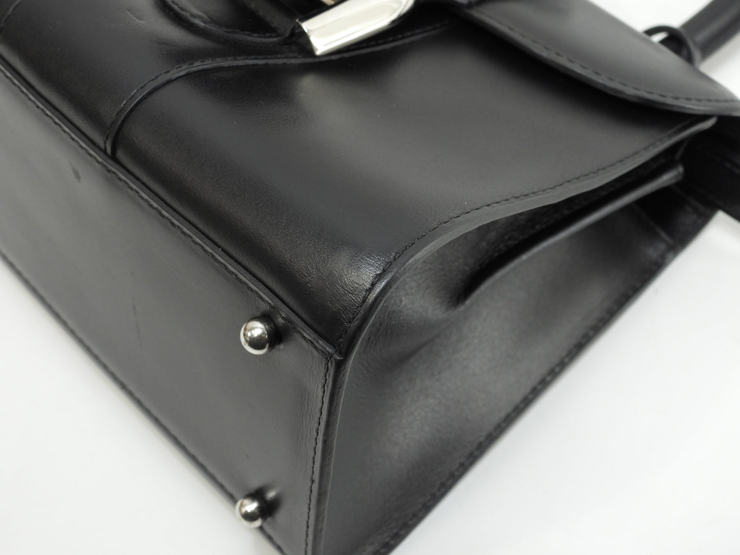 デルヴォー ブリヨンミニ s付 レザー黒 ハンドバッグ ポシェット クロスボディバッグ@ 1