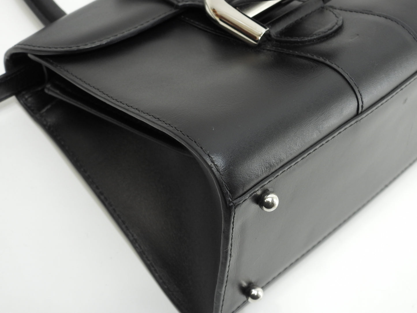 デルヴォー ブリヨンミニ s付 レザー黒 ハンドバッグ ポシェット クロスボディバッグ@ 1