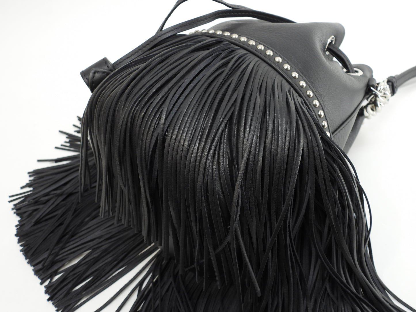J&amp;Mdavidson Carnival Mini Fringe Leather Navy Blue Pochette Handbag Extremely Beautiful @ 5