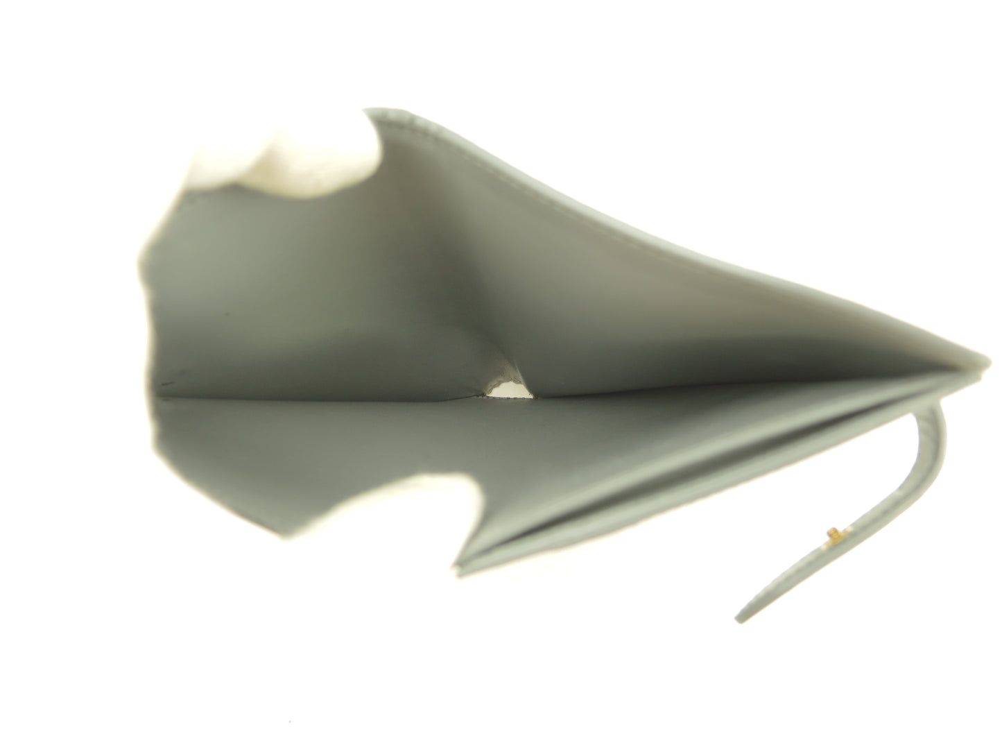 セリーヌ ミディアムストラップウォレット レザー 灰 2つ折財布@U-TG-0159