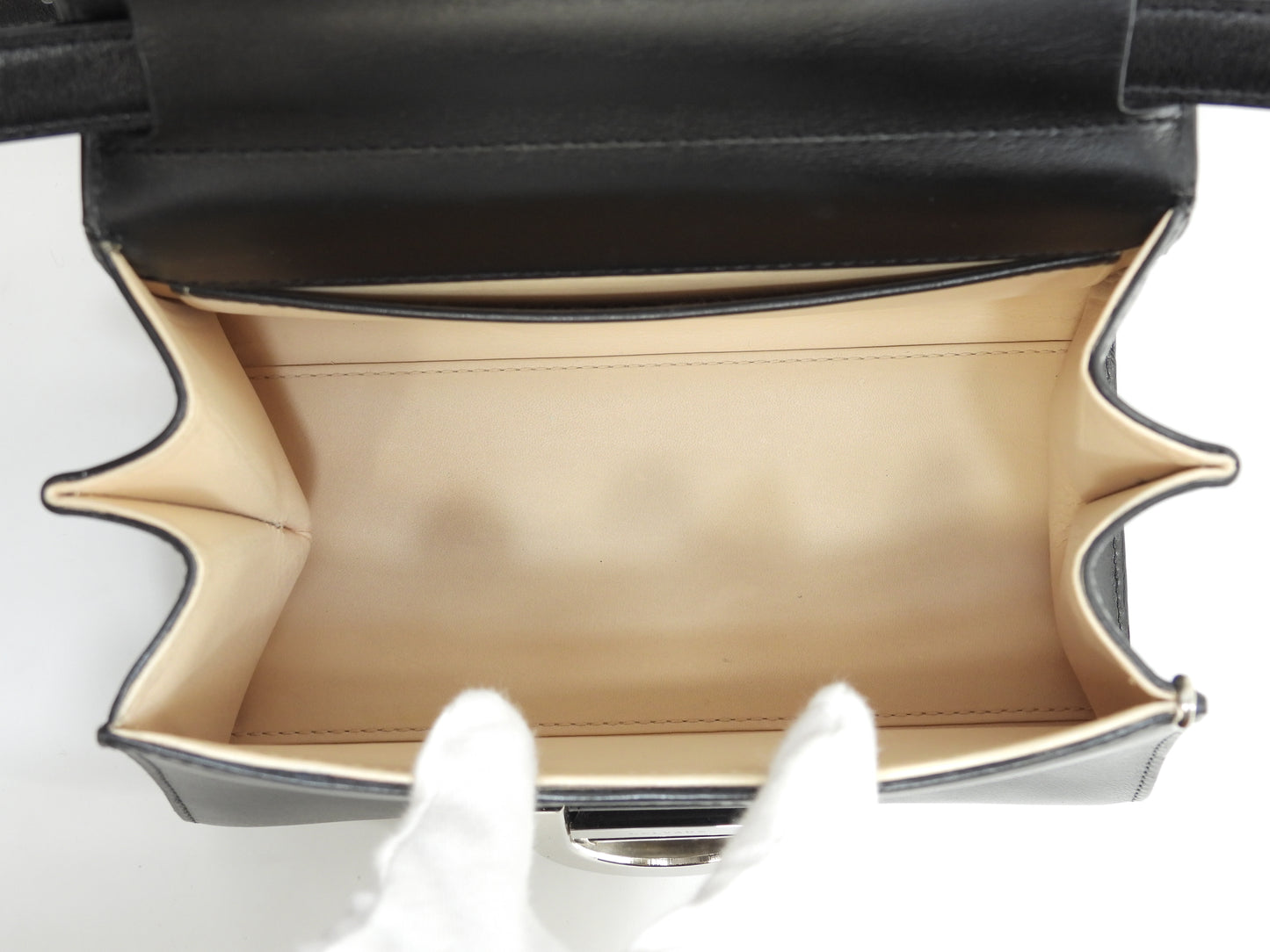 デルヴォー ブリヨンミニ s付 レザー黒 ハンドバッグ ポシェット クロスボディバッグ@ 1