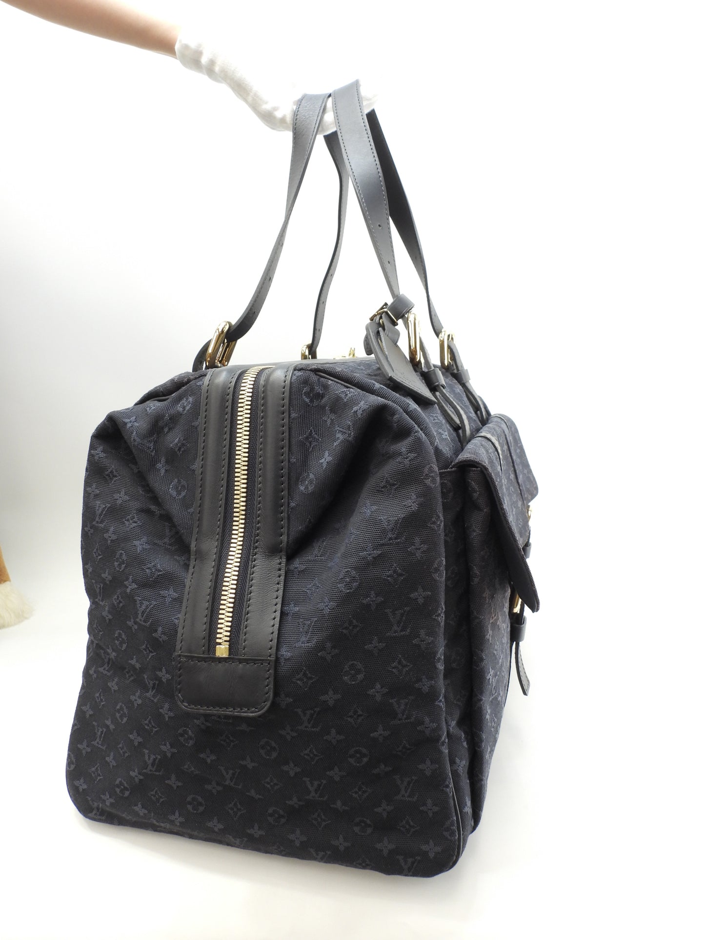 ルイヴィトン ルイーズ M42321 モノグラムミニ/TSTブルー ボストンバッグ@VI1012