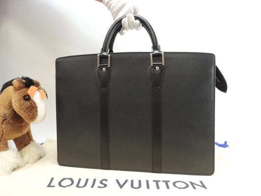 ルイヴィトン ロザン M30052 タイガ黒 書類かばん ブリーフケース 極美品@VI0045