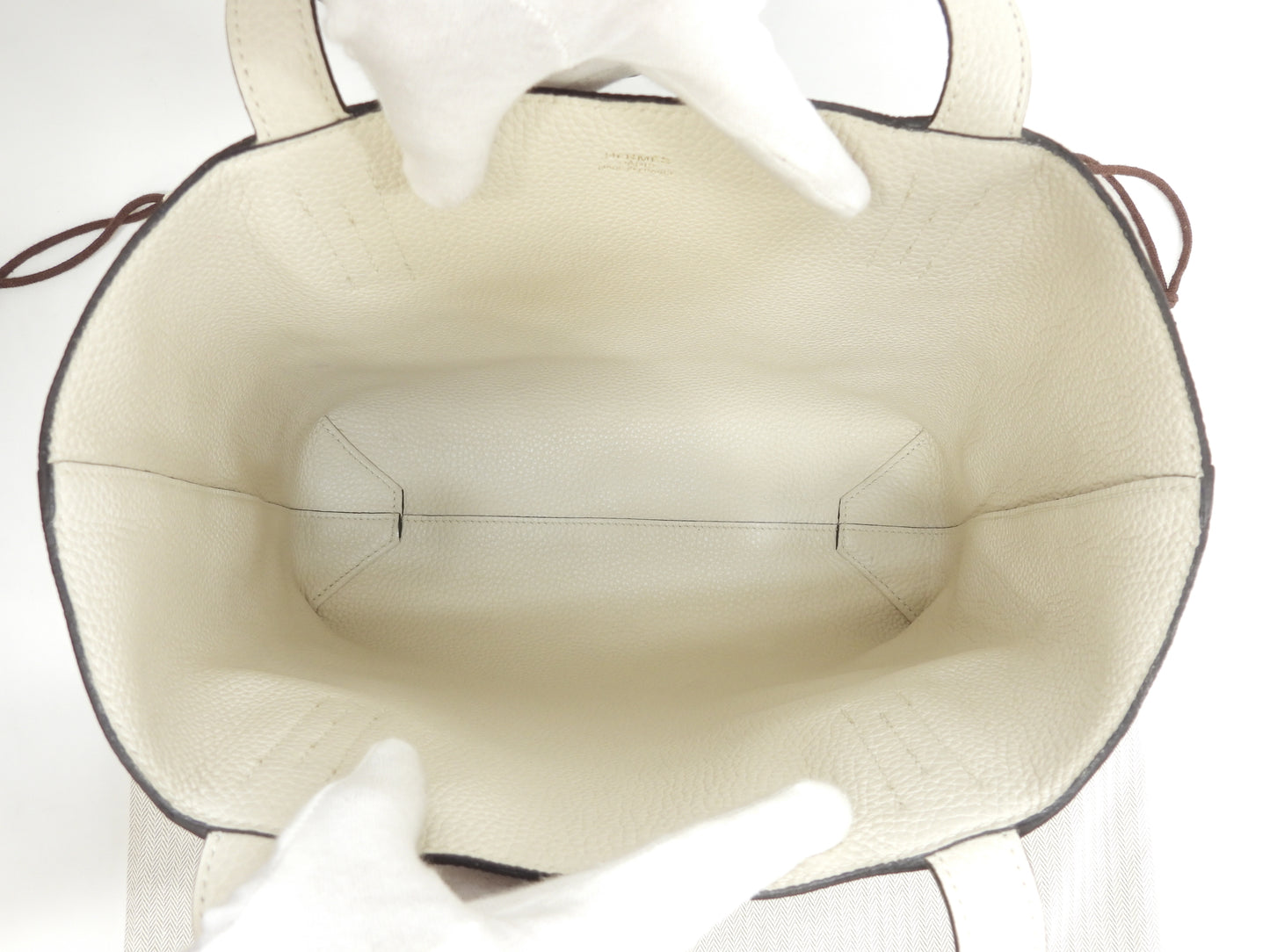 エルメス ドゥブルサンス36 トリヨンクレマンス エタン/クレ トートバッグ ショルダー 美品@C 6