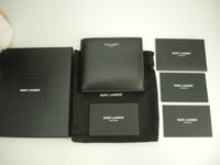 サンローランパリ イーストウェストウォレット YSL レザー黒 2つ折財布 美品@ 78