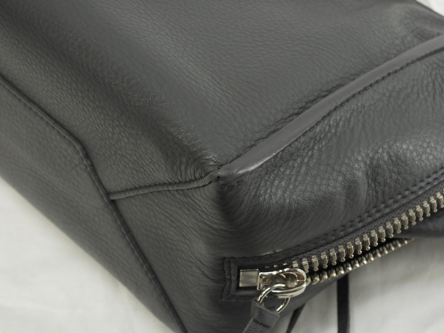 Balenciaga Paper Mini A6 Zip Leather Gray Pochette Handbag Mini Tote @ 10