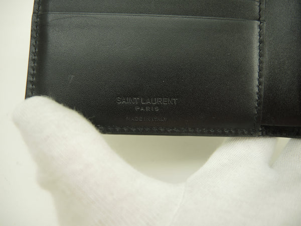 サンローランパリ イーストウェストウォレット YSL レザー黒 2つ折財布