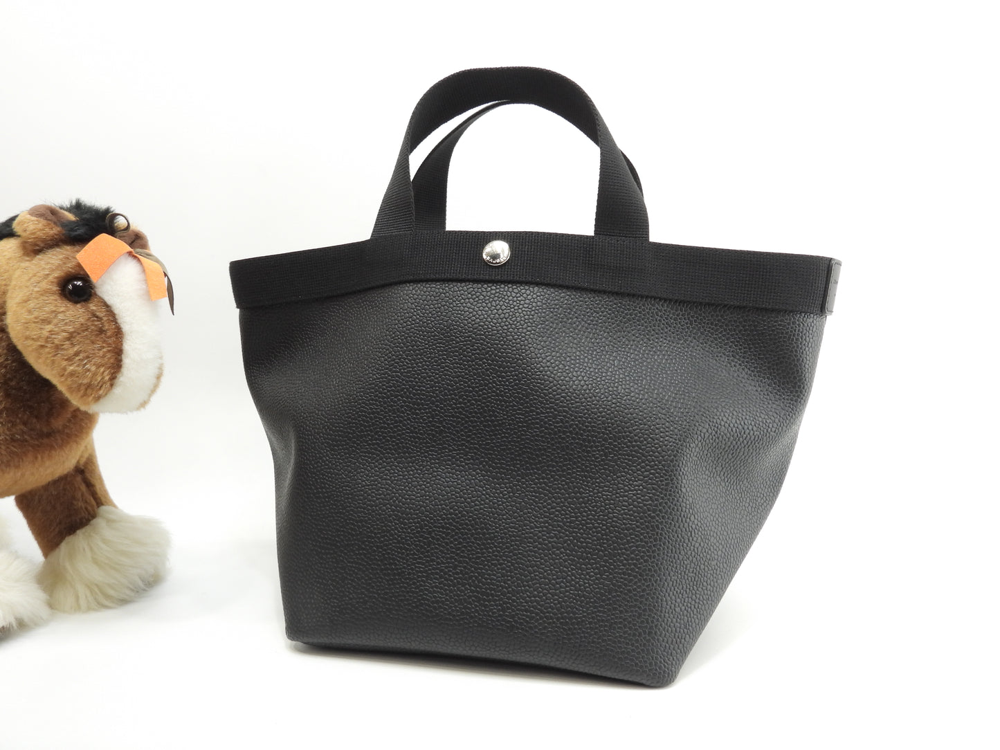 エルベシャプリエ リュクス舟型トートM 707GP マスティック黒黒 ハンドバッグ 美品@ 6