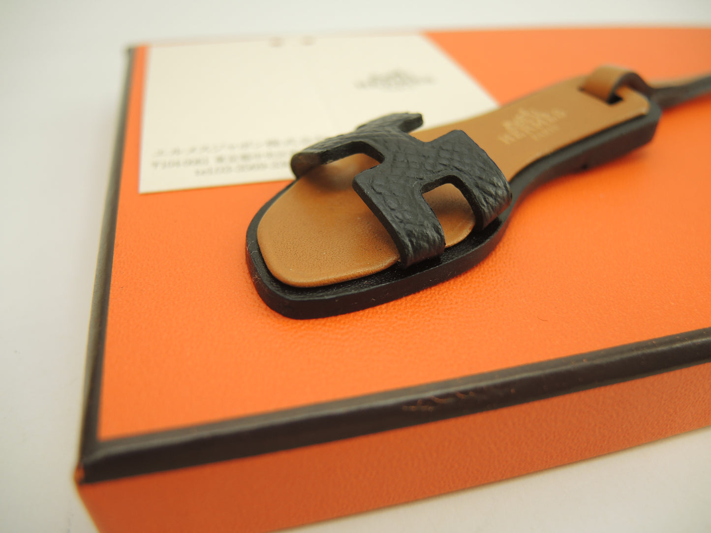 エルメス オランナノ ヴォーエプソンレザー ナチュラルサブレ黒 バッグチャーム 新品@ 1