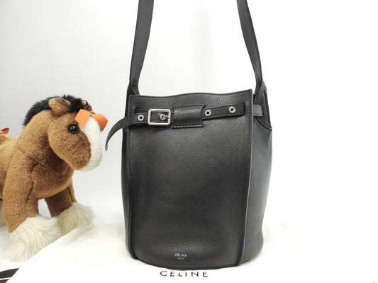 セリーヌ ビッグバッグ バケット レザー黒 ポシェット クロスボディバッグ 美品@S-CU-1128