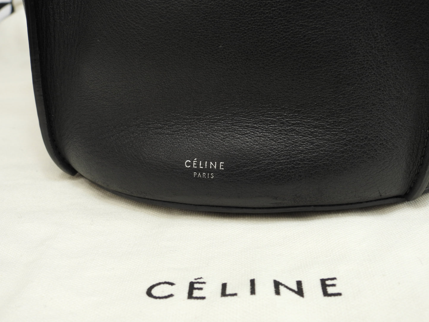 セリーヌ ビッグバッグ バケット レザー黒 ポシェット クロスボディバッグ 美品@S-CU-1128