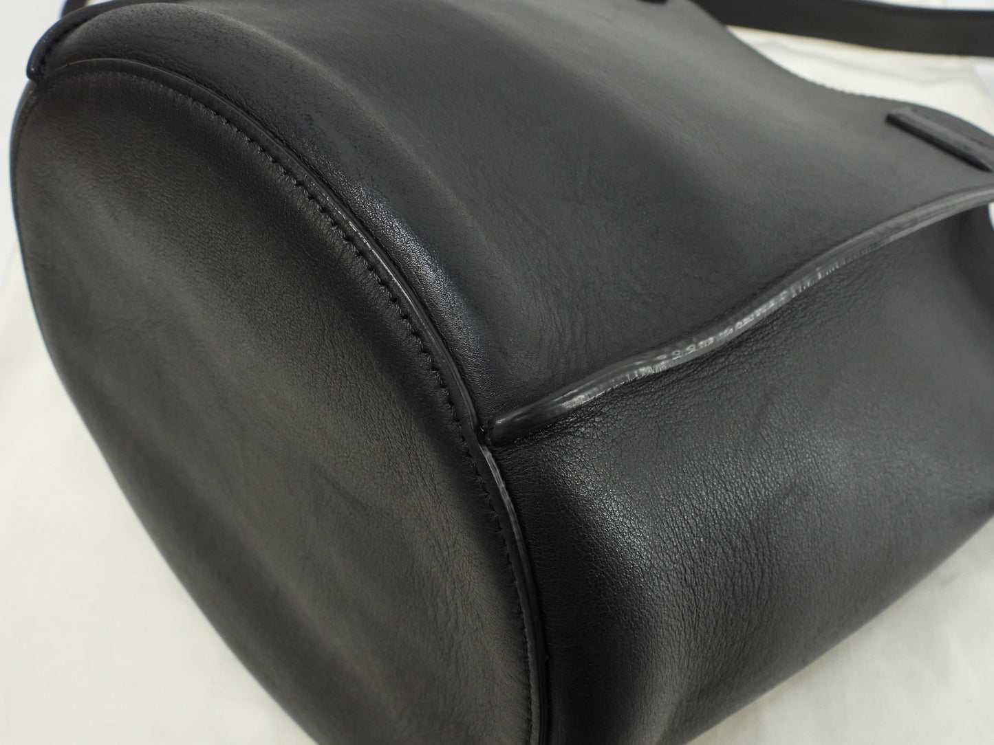 セリーヌ ビッグバッグ バケット レザー黒 ポシェット クロスボディバッグ 美品@S-CU-1128