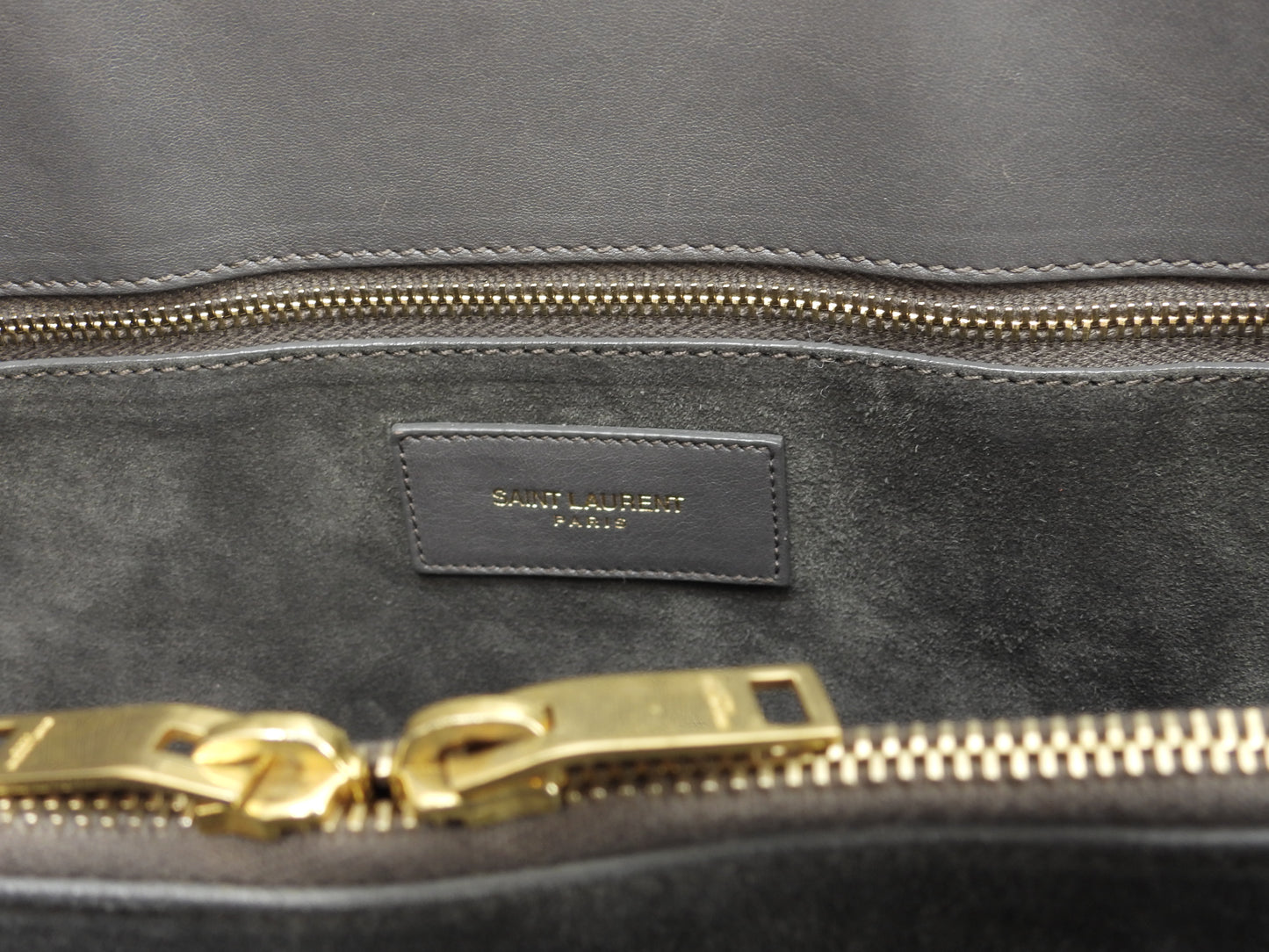 サンローラン サックドジュールスモール YSL レザー灰 トート ハンドバッグ@ 81