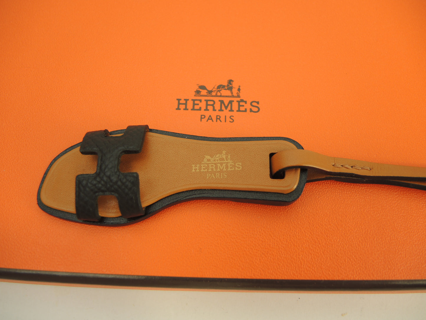 エルメス オランナノ ヴォーエプソンレザー ナチュラルサブレ黒 バッグチャーム 新品@ 1