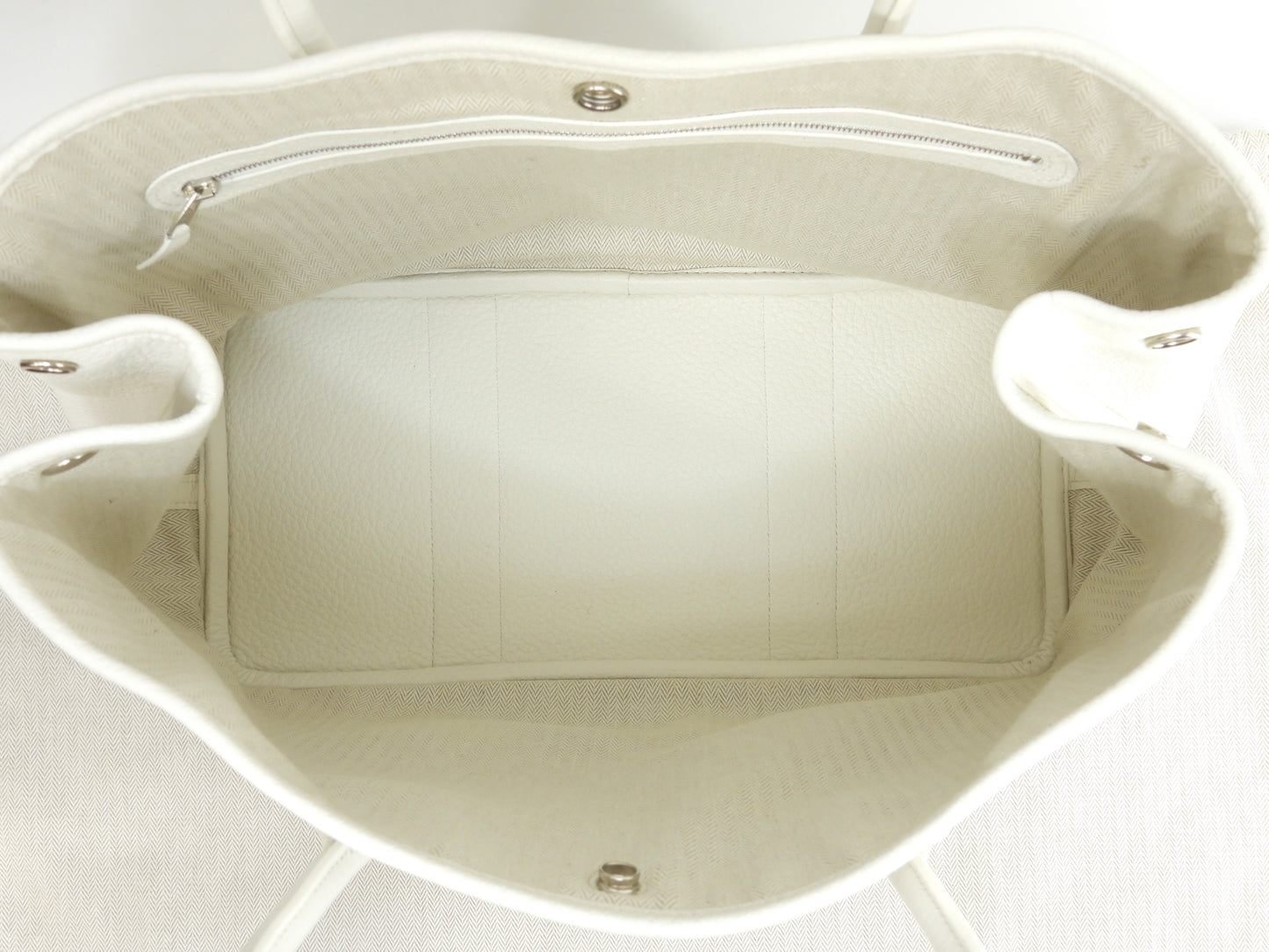 エルメス ガーデンパーティーPM ネゴンダレザー白 トートバッグ ショルダーバッグ 極美品@T