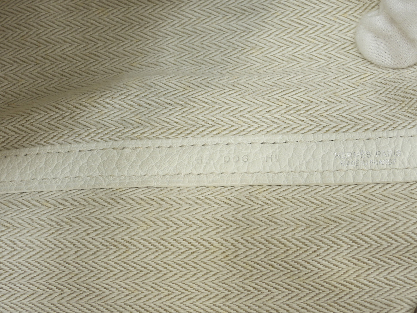 エルメス ガーデンパーティーPM ネゴンダレザー白 トートバッグ ショルダーバッグ 極美品@T