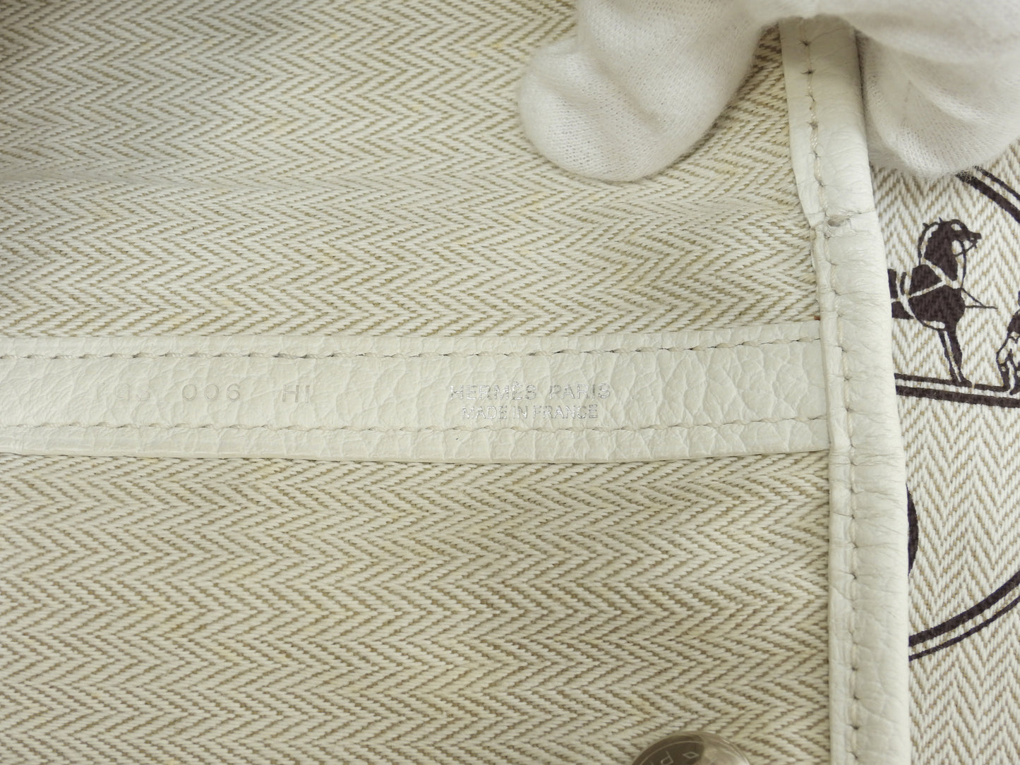 エルメス ガーデンパーティーPM ネゴンダレザー白 トートバッグ ショルダーバッグ 極美品@T