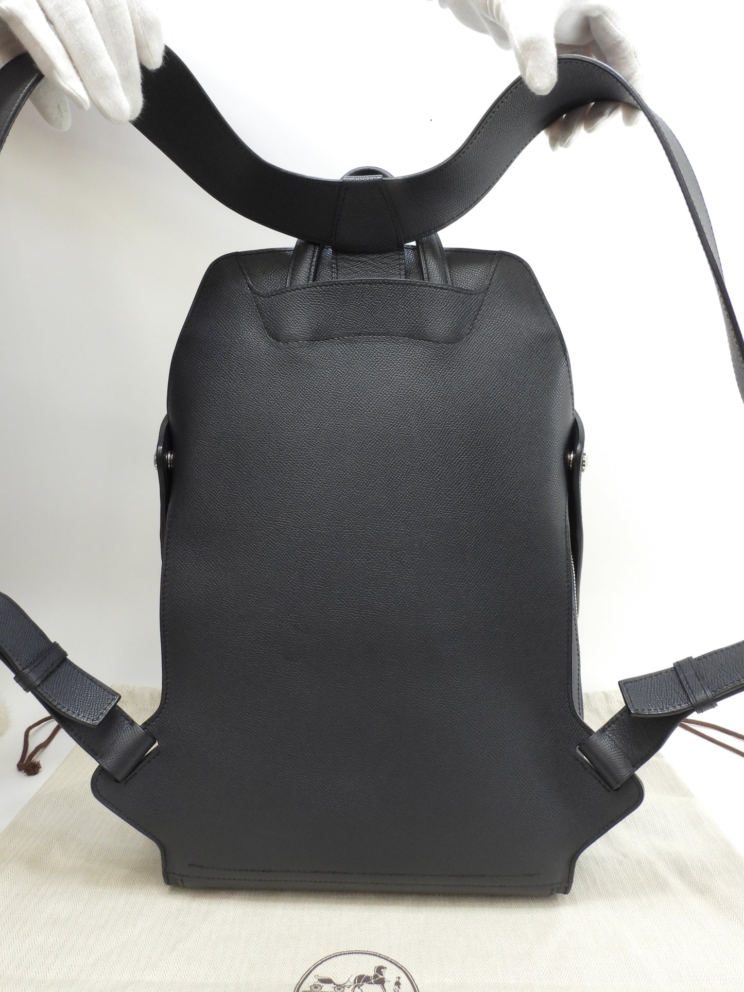 エルメス バックパック シティ エプソン紺 シルバ―金具 リュックサック 美品@C 2