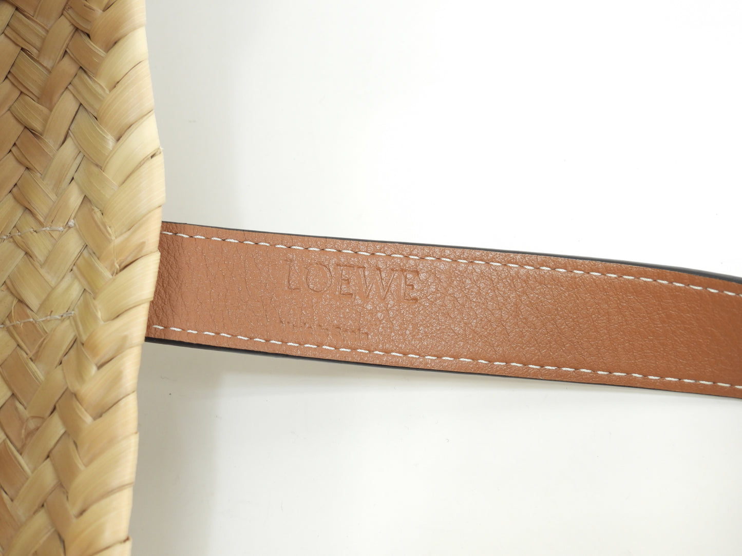 ロエベ バスケット小 カゴバッグ ナチュラル/タン ハンドバッグ 美品@262038
