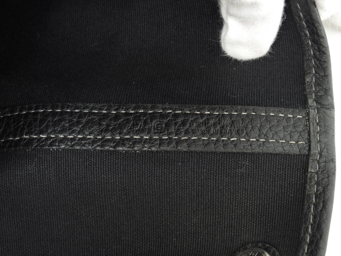 エルメス ガーデンパーティPM コットン/レザー 黒 トートバッグ ハンドバッグ@□G 8