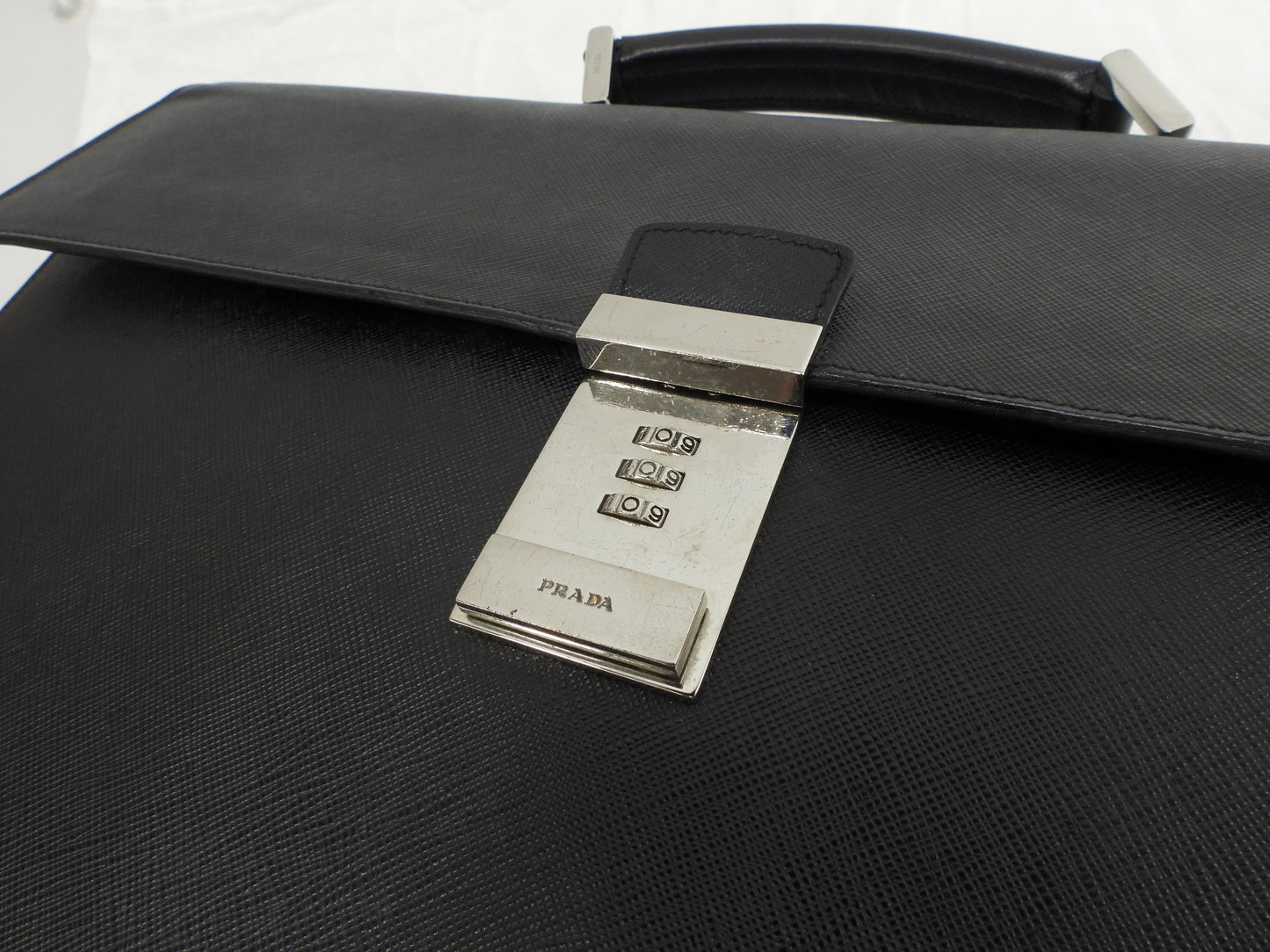 Prada Briefcase Saffiano Black Document Case @49 4