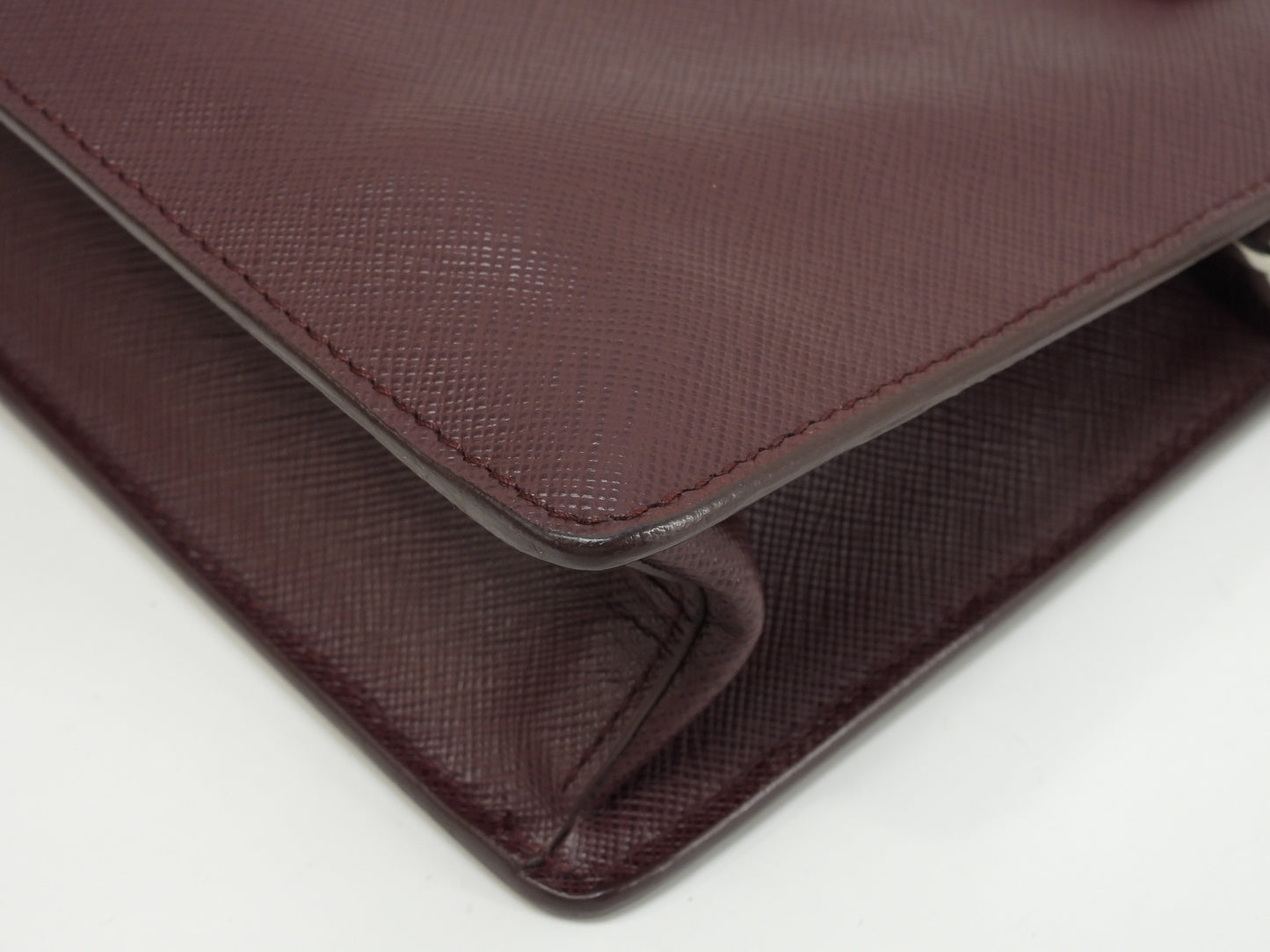 プラダ クラッチウォレットバッグ ポーター サフィアーノレザー/エンジ メンズ セカンドバッグ@7/R164