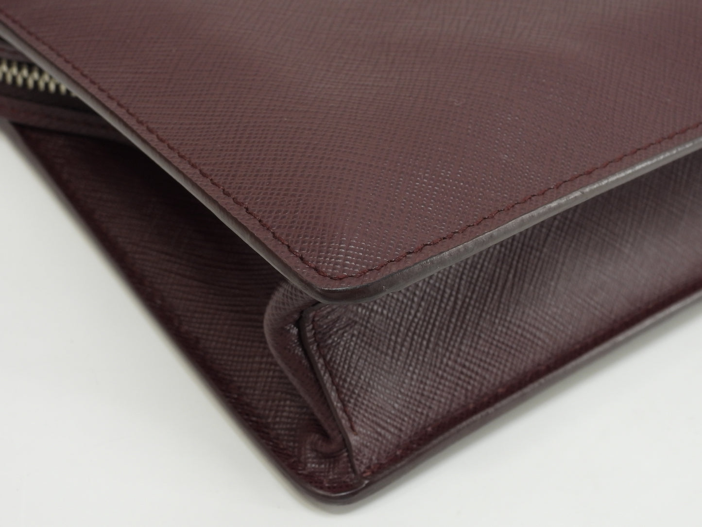 プラダ クラッチウォレットバッグ ポーター サフィアーノレザー/エンジ メンズ セカンドバッグ@7/R164